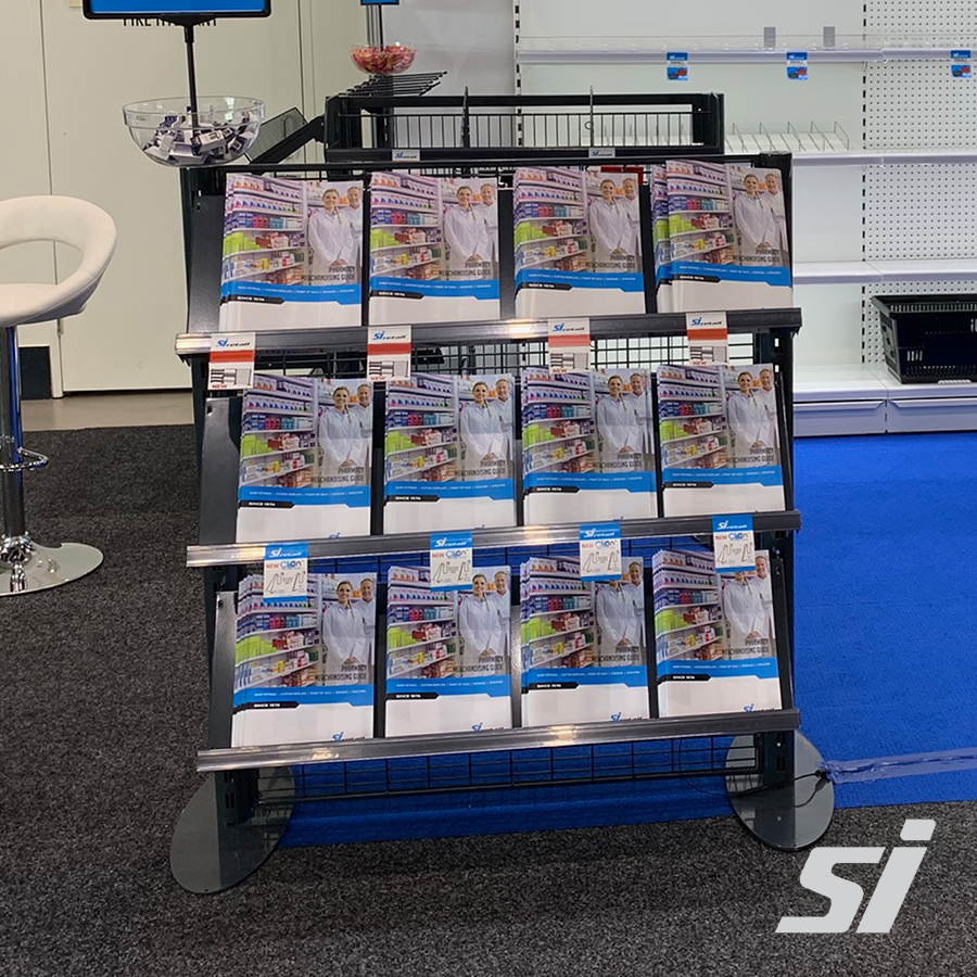 EZI-Q® Black Magazine Display Shelf | SI Retail